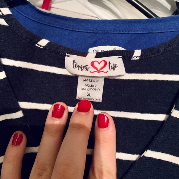 Navy and White Stripped Maternity Dress - Picture 5 of 5